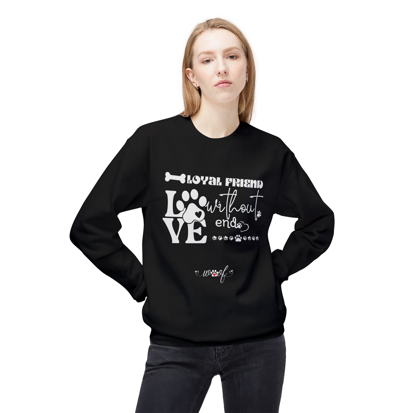 "Woof" Unisex Midweight Softstyle Fleece Crewneck Sweatshirt